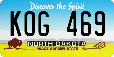 ND license plate KOG469