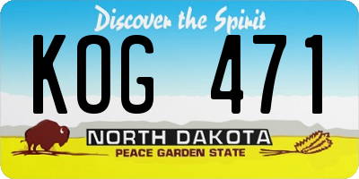 ND license plate KOG471