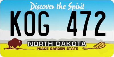 ND license plate KOG472