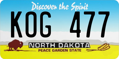 ND license plate KOG477
