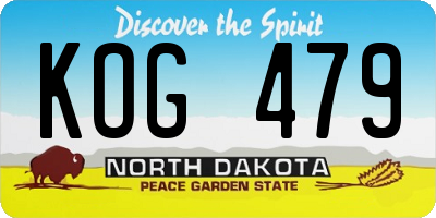 ND license plate KOG479