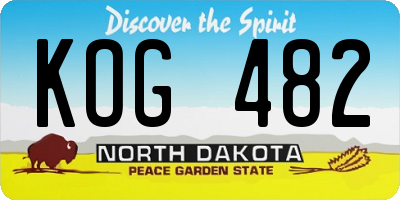 ND license plate KOG482
