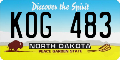 ND license plate KOG483