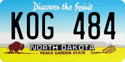 ND license plate KOG484