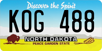 ND license plate KOG488