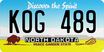ND license plate KOG489