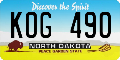 ND license plate KOG490