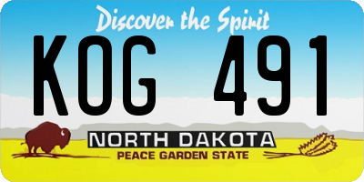 ND license plate KOG491