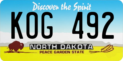 ND license plate KOG492