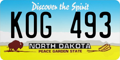 ND license plate KOG493