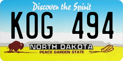 ND license plate KOG494