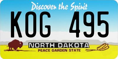 ND license plate KOG495