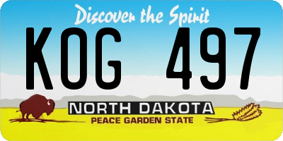 ND license plate KOG497