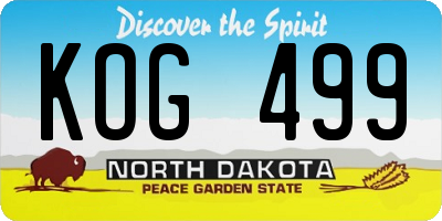 ND license plate KOG499