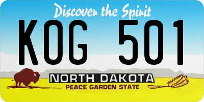 ND license plate KOG501