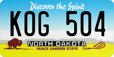 ND license plate KOG504