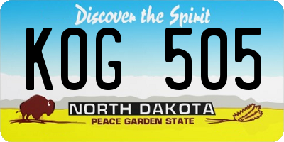 ND license plate KOG505