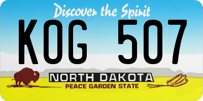 ND license plate KOG507
