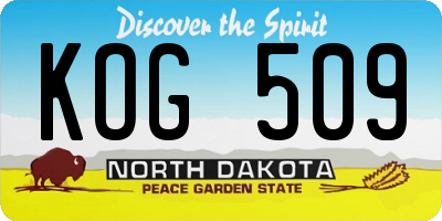 ND license plate KOG509