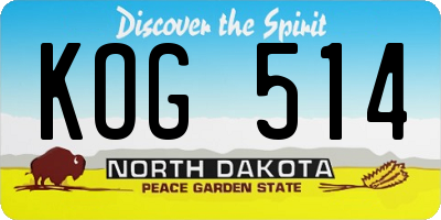 ND license plate KOG514