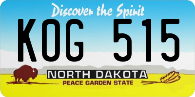 ND license plate KOG515