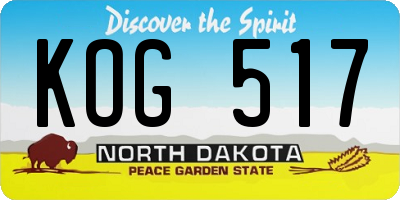 ND license plate KOG517