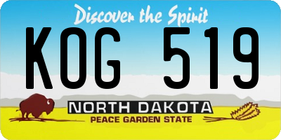 ND license plate KOG519