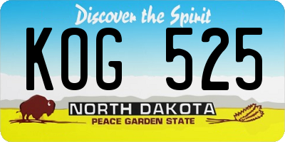 ND license plate KOG525