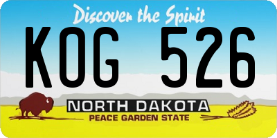 ND license plate KOG526