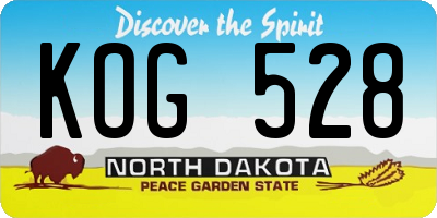 ND license plate KOG528