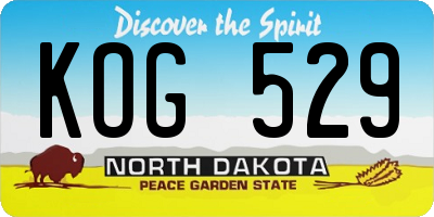 ND license plate KOG529