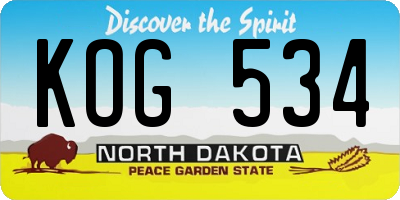 ND license plate KOG534
