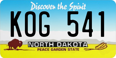 ND license plate KOG541