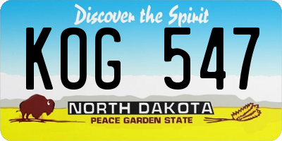 ND license plate KOG547