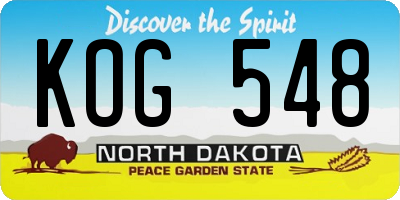 ND license plate KOG548
