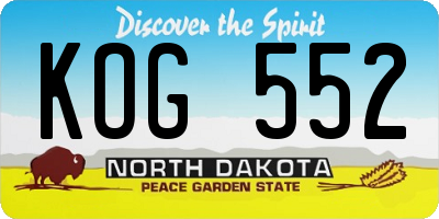 ND license plate KOG552