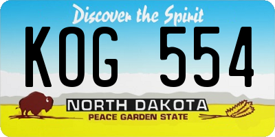 ND license plate KOG554