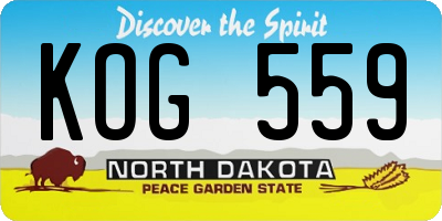 ND license plate KOG559