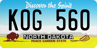 ND license plate KOG560