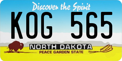 ND license plate KOG565