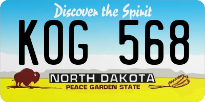 ND license plate KOG568