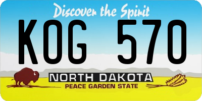 ND license plate KOG570