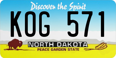 ND license plate KOG571