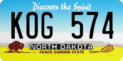 ND license plate KOG574