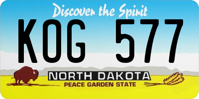 ND license plate KOG577