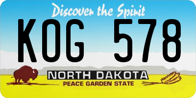 ND license plate KOG578