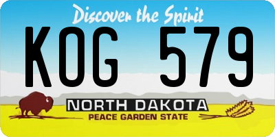 ND license plate KOG579