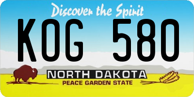 ND license plate KOG580