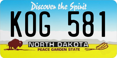 ND license plate KOG581
