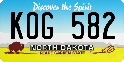 ND license plate KOG582